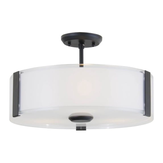 DVI Lighting DVP14511 Zurich 14" Width 3-Light Semi-Flush Ceiling Fixture