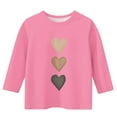 thumbnail image 4 of SERTG Girls Valentine Heart Print 3/4 Sleeve Pullover Top Big Kids Everyday Wear Festival Party Comfortable Shirt(Pink#2,3-4 Years), 4 of 4