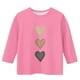 thumbnail image 4 of Blusas y camisas de cuello redondo y manga larga para niños, blusas/camisas de poliéster con estampado de corazones, mangas 3/4 y cuello redondo, elegantes e informales., 4 of 4