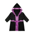 thumbnail image 3 of Moggemol Garçons Enfants Robe de Boxe Robe Longueur Complète Cape à Capuche en Satin avec Ceinture Tenue de Boxe d'Halloween Noir&Rose 10, 3 of 5