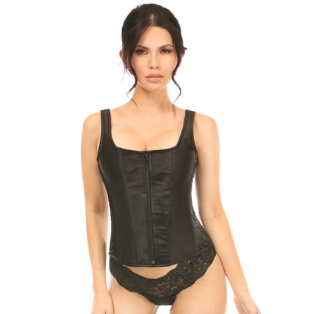 

Top Drawer Black Satin Steel Boned Corset w/Straps