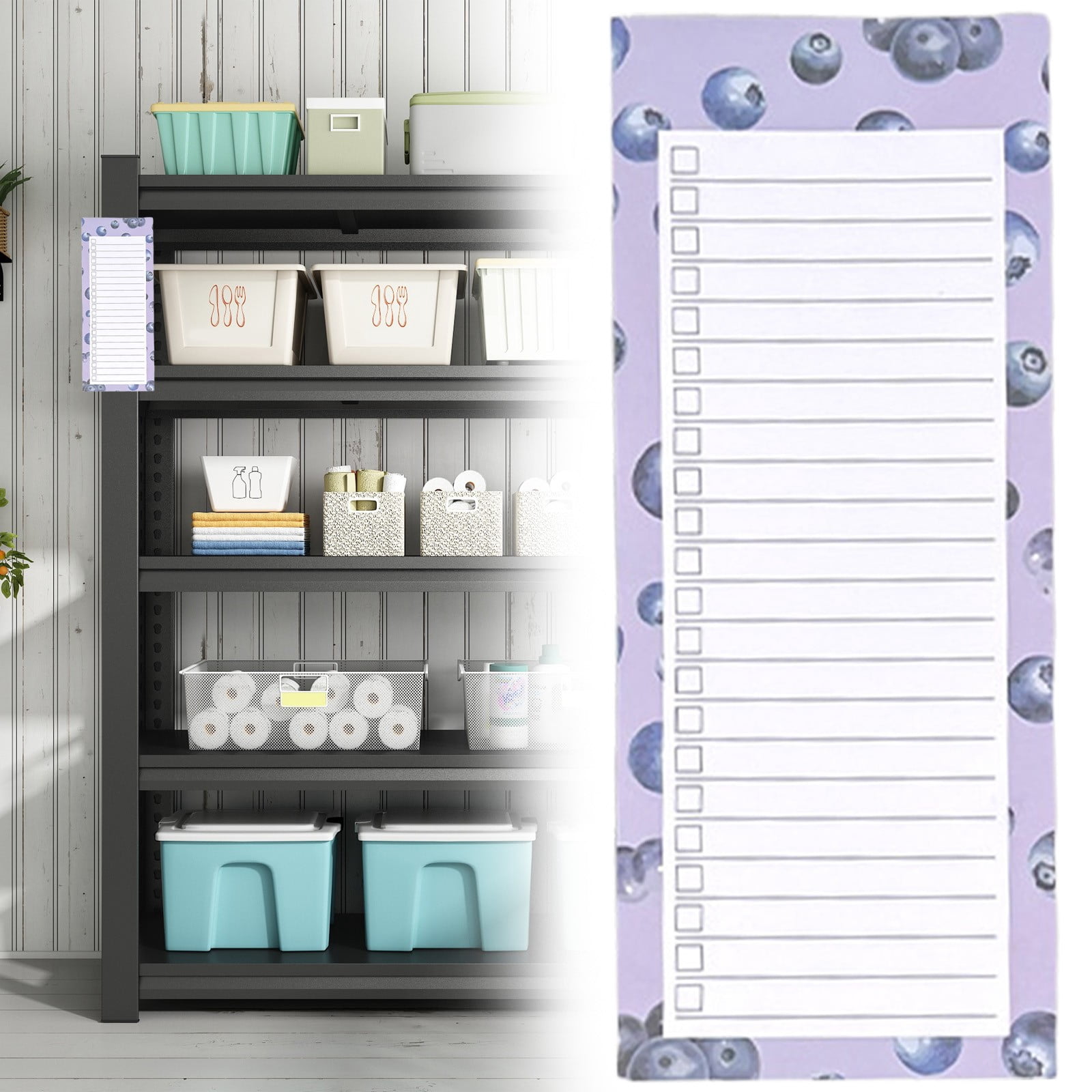 1 Pc Magnetic Notepads – Magnetic Notepads for Grocery List, Shopping List, To-Do List, Reminders -Strong Magnetic Back- Memo Pads with Realistic Fruit Designs, 8.38 x 3.5 inch