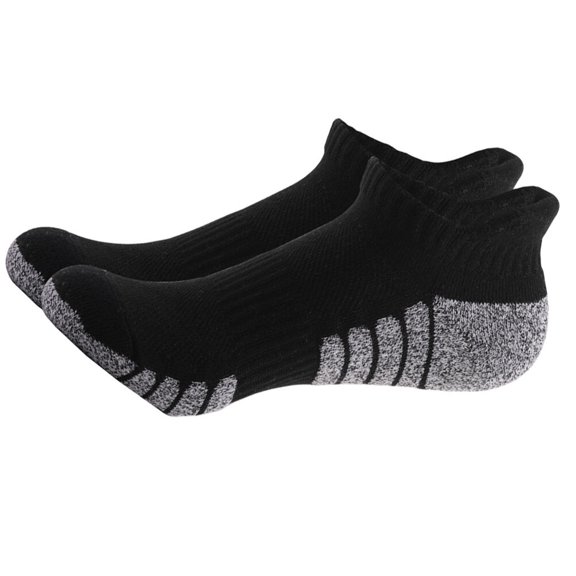 LULULION 6Pairs Breathable Sports Socks Cotton Black Ankle Socks for Running and Cycling