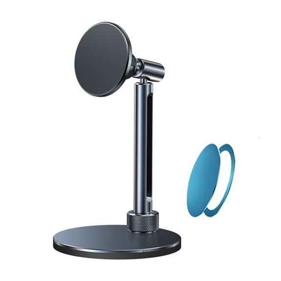 Portable Detachable Magnetic Phone Holder Stand With Heavy Base And Slip Resistant Feet For Desktop Use Stable Watching