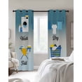 thumbnail image 4 of Blue Ombre Laundry Kitchen Curtains Wash Dry Fold Repeat Cafe Short Curtains for Bathroom Blackout Window Curtain Grommet Small Window Treatment Tier Drapes for Bedroom Living Room 42"x45"x2, 4 of 9