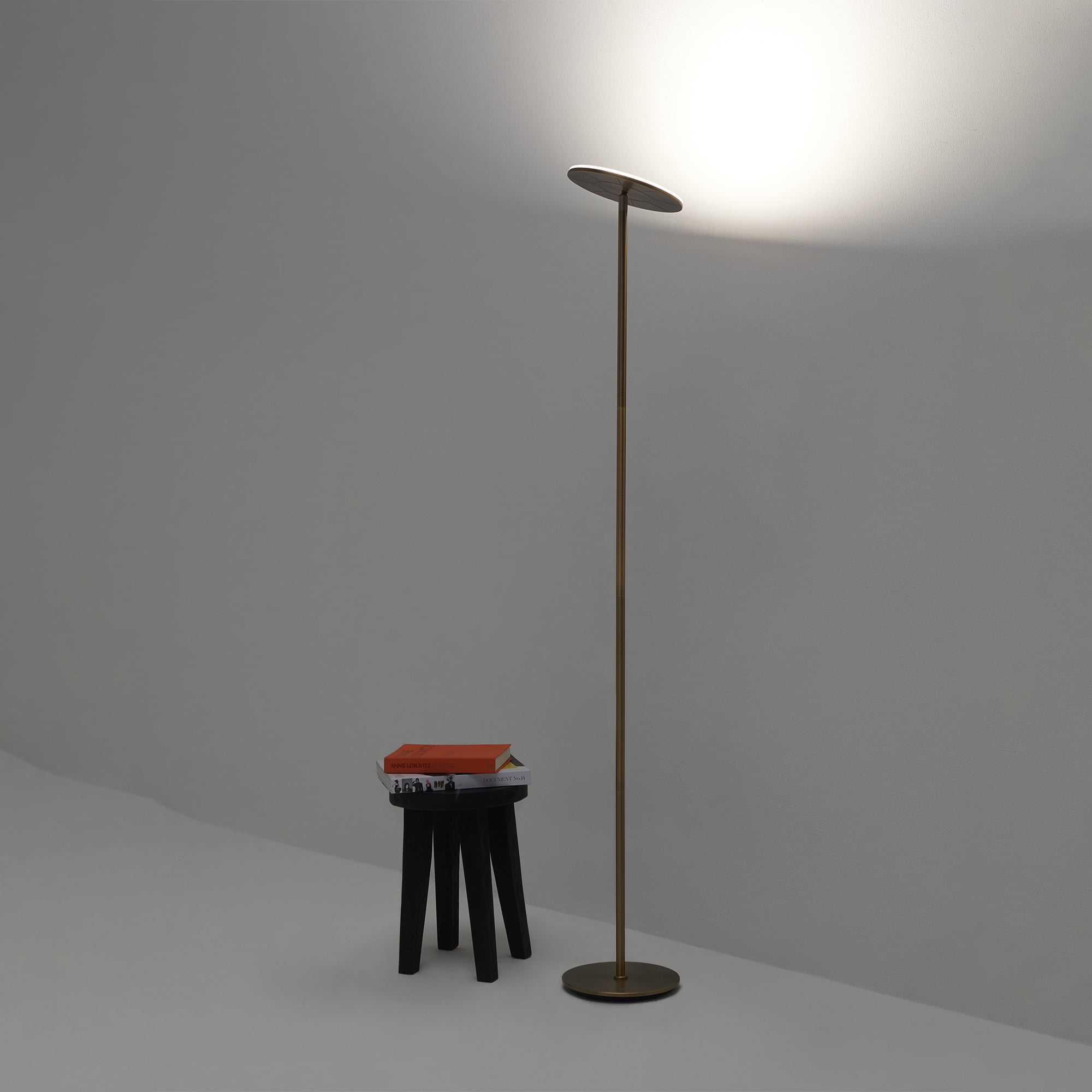 Brightech Sky LED Floor Lamp – 26W 2190 Lumens Torchiere, 3-Way Dimmer, 3000K Warm White, Brushed Nickel Finish, Weighted Base, 20-Year Life