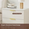 thumbnail image 5 of White Nightstand Set of 2, Modern Night Stand Bedside Table with 2 Storage Drawer, Bed Side End Table with Golden Handles and Legs for Bedroom, White, 5 of 8