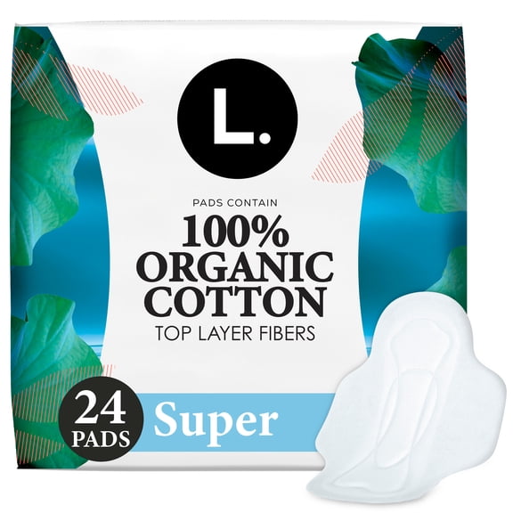 L. Ultra Thin Pads, Organic Cotton Top Layer, Super, 24 Count