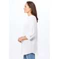 thumbnail image 3 of Woman Within Plus Size Rayon Three-Quarter Sleeve Effortless Tab-Front Blouse, 3 of 6
