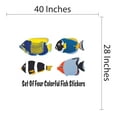 thumbnail image 4 of Set of 4 Colourful Fish Stickers- Fish Vinyl Wall Decal-Kid's Room, Nursery or Playroom Perfect Decoration-Easy peel and Stick-Size :40" x28", 4 of 4