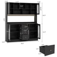 thumbnail image 3 of RichYa Kitchen Pantry with RGB LED Light,3 Drawers Hutch Storage Cabinet with Doors & Adjustable Shelves,Cupboard Buffet for Dining Room,Black, 3 of 8