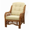 thumbnail image 3 of SK New Interiors Malibu Lounge Armchair ECO Natural Rattan Wicker Handmade Design with Cream Cushion, Colonial, 3 of 5