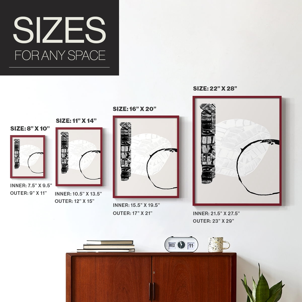 Zen Shapes I Framed Print - Solid Wood in Single Picture Frame Solid Wood 2 Framed Print