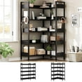 thumbnail image 3 of Memoryfield 5-Tier Corner Bookshelf, Convertible Bookcase with 4 Hooks, Industrial Metal Frame Bookshelves with Open Shelves for Living Room, Bedroom, Home Office, Black, 3 of 8