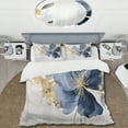 thumbnail image 2 of DESIGN ART Designart "Blue White Hibiscus Tropical Harmony Flowers I" Blue Traditional - Bedding Cover Set With Shams King, 2 of 6