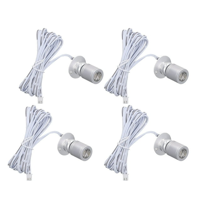 4Pcs 5V USB Mini Spotlight LED Display Spot Lights with a 6.6 Feet Long Cable for Room Decorative Lights Cabinet Display