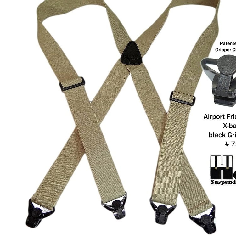 Holdup Suspender HoldUp Brand Nobuzz Airport Friendly TAN Suspenders