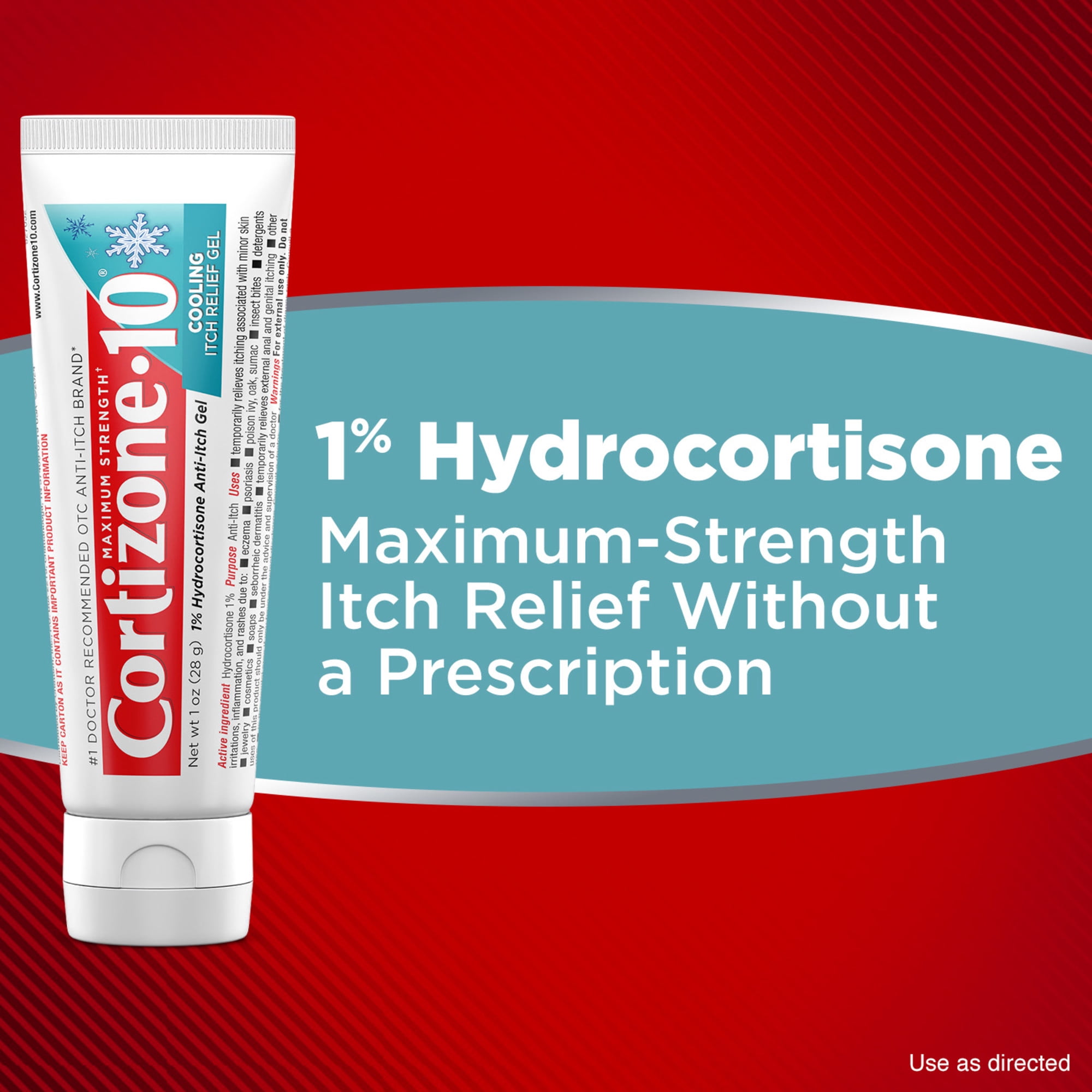 (4 pack) Cortizone-10 Maximum Strength Cooling Itch Relief Gel, 1% Hydrocortisone, Fast-Acting, Anti-Itch Gel for Bug Bites, Rash, Eczema, Psoriasis, Poison Ivy, Oak, Sumac & More, 1 oz