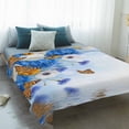 thumbnail image 4 of Blue Ombre Floral Blanket Soft Cozy Warm Throw Blanket for Couch, Plush Fuzzy Flannel Fleece Blankets for Sofa, Spring Flowers Modern Art Bed Blankets Lightweight Gifts for Women, 40"x60", 4 of 9