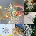 thumbnail image 3 of Mightlink Clear Faceted Crystal Snowflake Pendant Christmas Ornaments for Christmas Tree Decoration Women Jewelry, 3 of 6