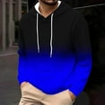 thumbnail image 4 of Yievot Mens Fleece Hoodie Winter Warm Pullover Sweatshirt Gradient Color Drawstring Casual Hoodies for Men, 4 of 5