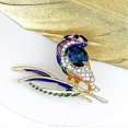 thumbnail image 4 of Broche de cristal austriaco multicolor con forma de colibrí y pájaro en tono antiguo, 4 of 4
