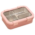 thumbnail image 2 of Stainless Steel Snack Containers, 3 Compartment Metal Bento Lunch Box, Leak-Proof Stackable Meal Prep Containers for Adults 1pc, 2 of 6
