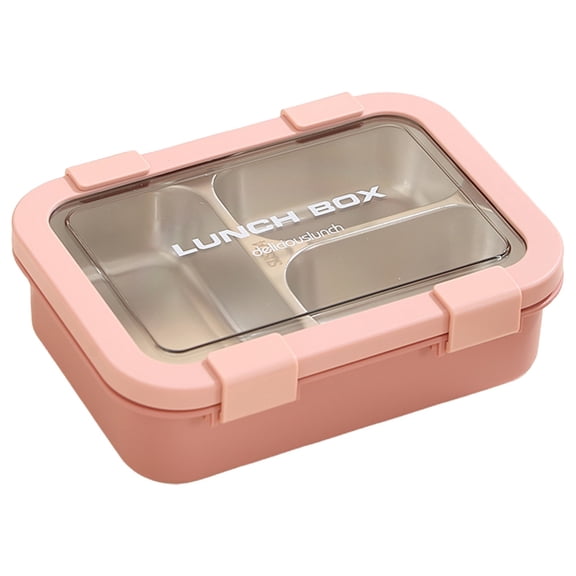 Leakproof Compartment Lunch Container, Stainless Steel Bento Box with Secure Lids, Portable Food Storage for Office Picnic, Removable Tray, Dishwasher Safe, A Bento Box