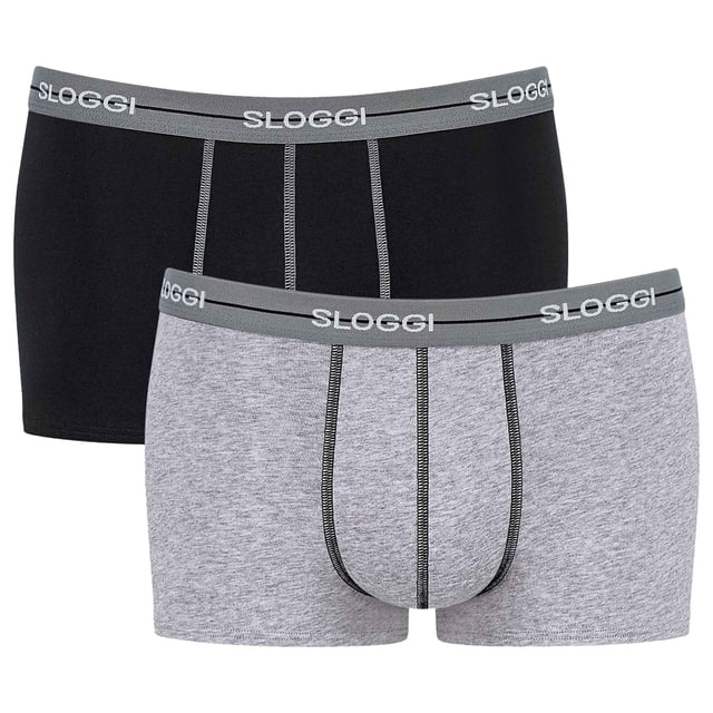 Sloggi men's hipster 2-pack - Start Hipster C2P box, boxer shorts, algodón Negro/Gris M (Medium)