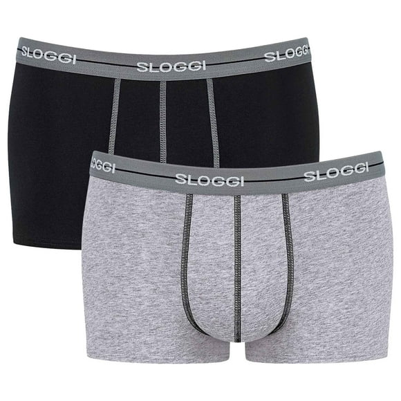 Sloggi men's hipster 2-pack - Start Hipster C2P box, boxer shorts, algodón Negro/Gris M (Medium)