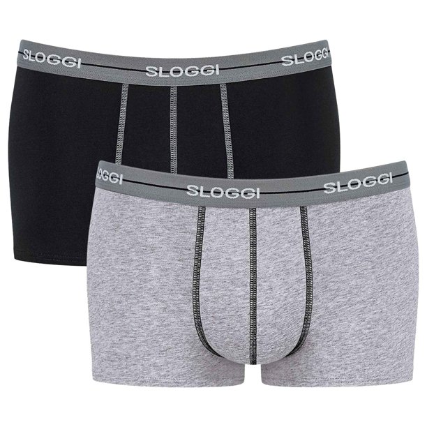 Sloggi men's hipster 2-pack - Start Hipster C2P box, boxer shorts, algodón Negro/Gris XL (X-Large)