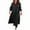Black, variant on Cmfcve Women's Wear to Work Dresses Long Sleeve Turndown Collar Shirt Dress Solid Color A-Line Oversized Puffed Dress