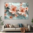 thumbnail image 6 of Mudket Peach Blossom Flower with Gold Trim Canvas Wall Art, Modern Floral Wall Decor, Framed Ready to Hang Artwork for Living Room Bedroom Office Luxury Decor - 12"L x 8"W, 6 of 10