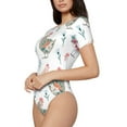thumbnail image 2 of Haiem Funny Chicken Women's Crew Neck Short Sleeve Bodysuit Tops Stretchy Slim Basic-Small, 2 of 9