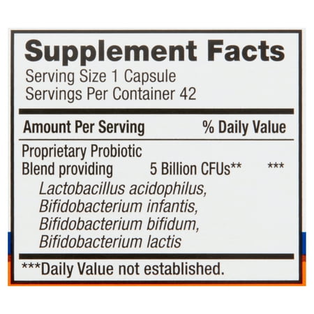 Equate Digestive Care Probiotic Capsules, 42 Count