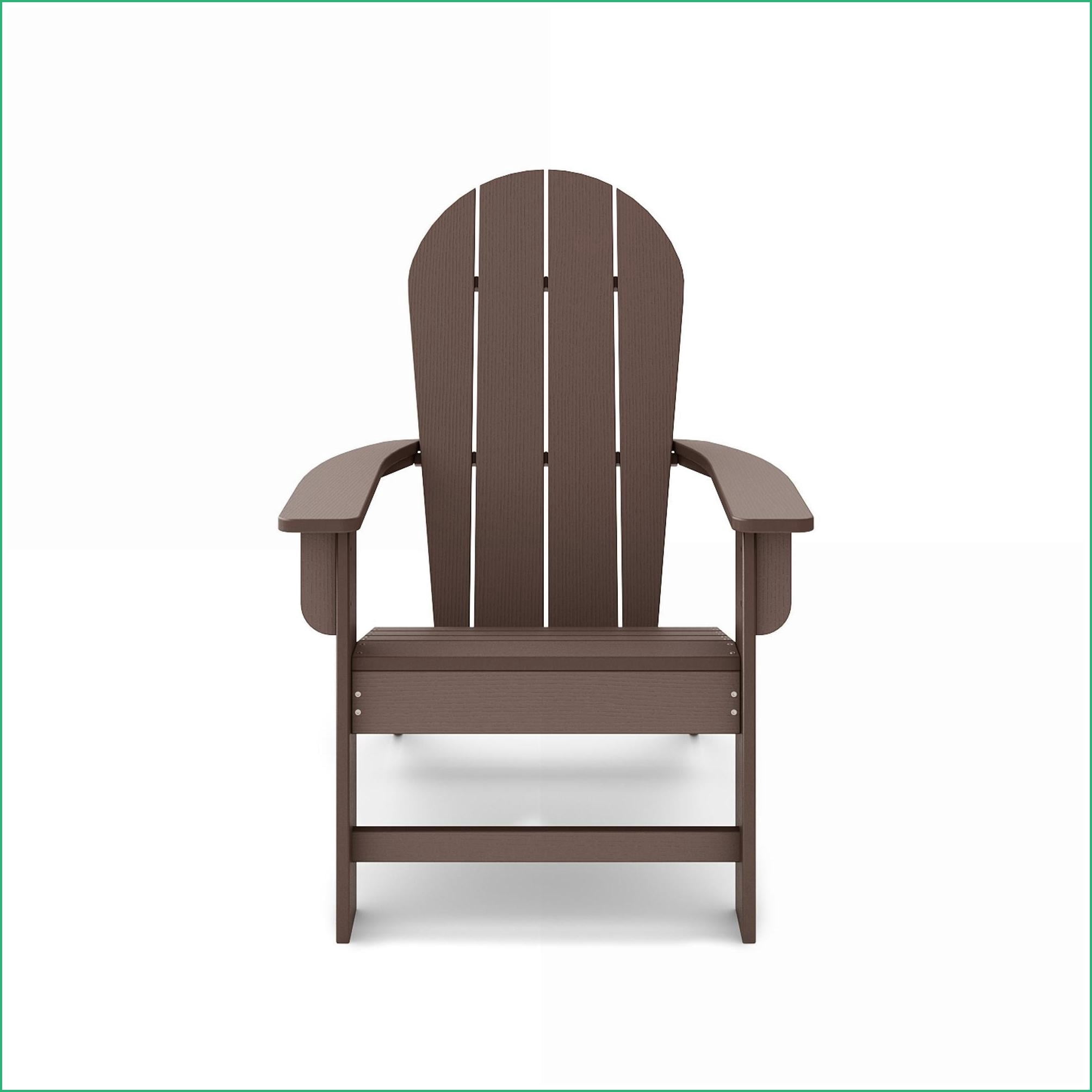 Outdoor Adirondack Chair – Classic Style for Pool, Patio, Garden | Walnut Brown | HDPE Poly Lumber