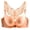 Khaki, variant on Women's Sexy Plus Size Wire Free Bra Solid ColorPush Up Front Close Butterfly Backless Breathable Lingerie
