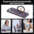 thumbnail image 5 of Allytechgroup Magnetic Case for iPhone 14, Support Wireless Charging Rugged Heavy Duty Durable Cover Case with Kickstand Shockproof Back Cover for iPhone 14, Purple, 5 of 6