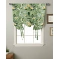 thumbnail image 2 of Green Summer Botanical Tie Up Curtains for Kitchen Bathroom Bedroom Windows 63 Inch Length, Yellow Spring Floral Balloon Drape Curtains Shade Rod Pocket Drapery Curtain Panel, 52"x63", 2 of 7