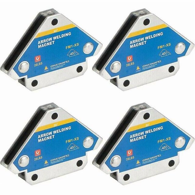 Set of 4 welding magnets with a holding force of 13 kg, used for fillet and magnetic positioner welding.