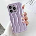 thumbnail image 2 of Compatible with iPhone 14 Pro Max Phone Case Girls Cute Water Ripple Pattern Wavy Bezel Shock Absorbing Anti-Fall Slim TPU Phone Case for Women - Light Purple, 2 of 11