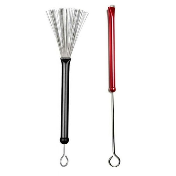 2 Pack Percussion Brushes, Professional Wire Brushes, Jazz Drum Brushes, Percussion Drum Brushes