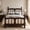 Dark Walnut, variant on Euroco Wood Twin Size Platform Bed Frame, Classic Farmhouse Bed Frame with Spindle Headboard, Dark Walnut
