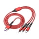 thumbnail image 2 of Cable de datos, carga rápida super rápida, uno a tres, 1.2m, 5A, rojo, 2 of 2
