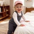 thumbnail image 6 of BRGZLK Baby Boys Girls Knit Overalls 2026 Autumn Winter Solid Color Knitted Jumpsuit Long Pants for Toddlers Newborn Infants Gray 18-24 Months, 6 of 7