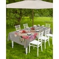 thumbnail image 4 of Fsddascl Pink Christmas Outdoor Tablecloth - 60x84 Inch Dining Table Cover, Grey Santa Winter Snowflake Botanical Rustic Waterproof Outdoor Table Cloth with Umbrella Hole & Zipper for Patio, 4 of 7