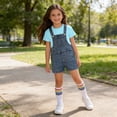 thumbnail image 6 of ATOGUTA Kids Boys Outfits Denim Overalls and Short Sleeve T-shirts with Socks Girls Summer Clothes Size 3T-12, Light Blue, 6 of 8