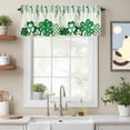 thumbnail image 3 of Green Clovers Eucalyptus Leaf St. Patrick's Day Valances for Windows,Kitchen Valance Rod Pocket Short Curtain, Watercolor Shamrock Valance Curtain Window Valances for Bedroom Living Room 60x18in, 3 of 9
