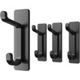 thumbnail image 1 of Self Adhesive Hooks, Extra Sticky and Strong, Hanging up to 6KG, Heavy Duty Stick on, No-Nail Hook for Back of Door, Black, 4 Pack, 1 of 5