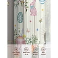 thumbnail image 5 of Beige Easter Bunny Sheer Curtains 108 Inch Length 2 Panels Set, Spring Easter Eggs Floral Wooden Voile Window Treatment Semi Sheer Long Curtains Drapes for Bedroom/Living Room/Kitchen 52"x108"x2, 5 of 7